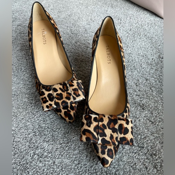 Talbots Dalia Leopard Haircalf Bow Pumps - Picture 2 of 4